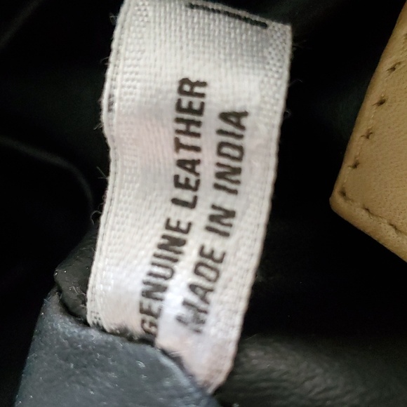 VINTAGE 80S 90s LARGE WRISTLET HAND BAG CONTEMPORARY HAND PAINTED LEATHER - Picture 11 of 11